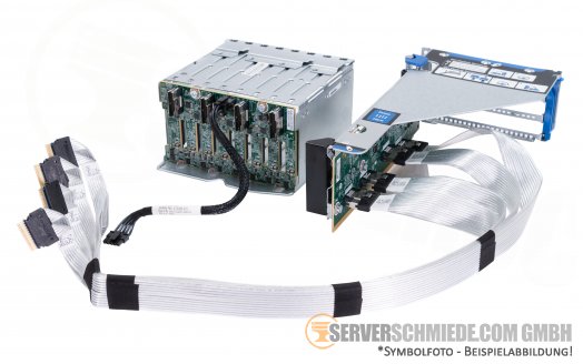 HP ProLiant DL380 DL385 Gen10 8x U.2 NVMe Express Bay Enablement Kit incl. cage - backplane - cables - riser