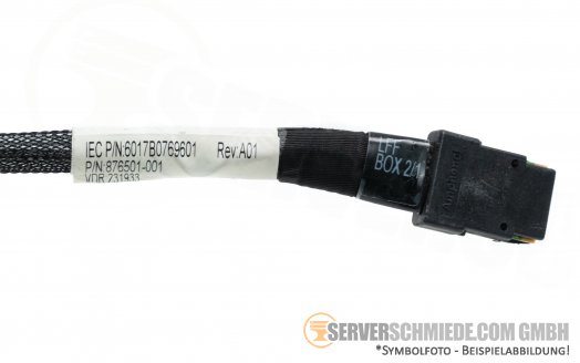 HP SAS Kabel 25cm  1x SFF-8087 gerade 1x SFF-8087 winkel 876501-001