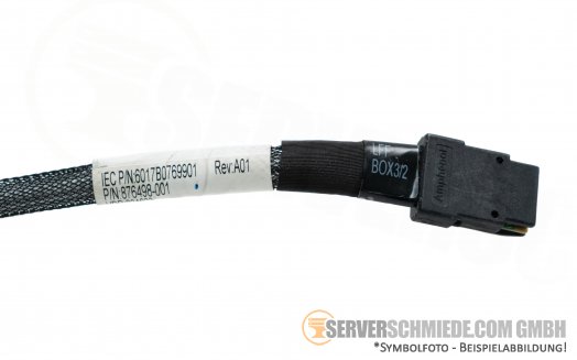 HP SAS Kabel 40cm  1x SFF-8087 gerade 1x SFF-8087 winkel 876498-001