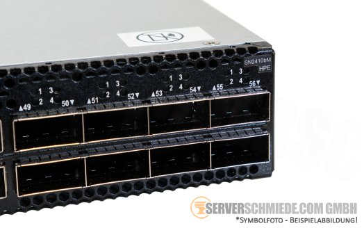 HP SN2410bM 48x 10Gb SFP+ 8x 100Gb QSFP28 Ethernet Network Switch Q6M29A 2x PSU 4x FAN (24x+4x ports active) +NEW+