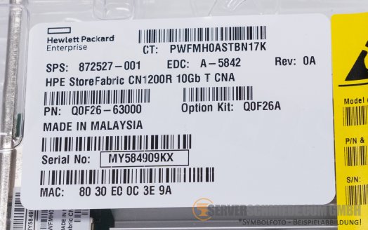HP StoreFabric CN1200R 2x 10GbE RJ-45 copper Dual Port Network LAN Ethernet PCIe x8 Controller Q0F26A (vmware 8, Server 2022)