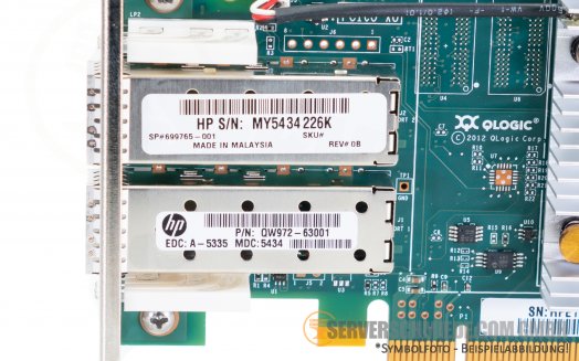 HP StoreFabric SN1000Q QLogic QW972A QLE2662 2x 16Gb FibreChannel FC PCIe x8 Controller HBA w/o SFP+ aktiv