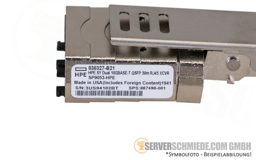HP Synergy QSFP+ to 2x 10Gb RJ-45 1/10GbE copper 30m Transceiver 838327-B21