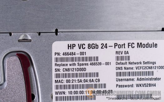 HP VC Virtual Connect 24-Port 8Gb FibreChannel FC Module 466484-001 466539-001 C7000 C3000