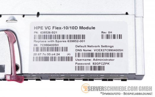 HP Virtual Connect FlexFabric VC 10/10D 10Gb/24-port Module 638526-B21 - C3000 C7000