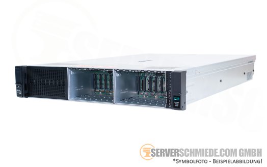HPE ProLiant DL380 Gen10 G10 2U Server 8x SAS + 8x U.2 NVMe 2x Intel Xeon 6154 Scalable 18x 3,00 GHz 256GB DDR4 2x 1,92TB SSD 2x 1400W HotSwap PSU + Rails