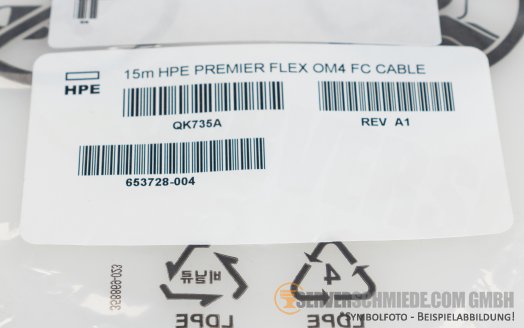 HPE QK735A LWL 15m Glasfaser Kabel 2x LC Duplex 50/125 OM4 Patchkabel Netzwerk Premier Flex +NEW+
