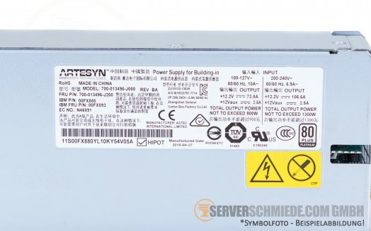 IBM 1300W Artesyn PSU Netzteil for IBM Flash System AF 900 00FX880 00FX893