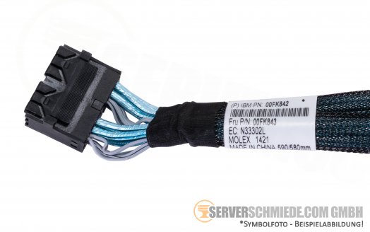 IBM 55cm SAS Kabel 2x SFF-8643 (double) gerade to 2x SFF-8643 gerade 00FK842 00FK843 (Kitbestandteil)