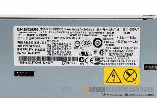 IBM 750W 80 Plus Platinum Netzteil PSU 94Y8088