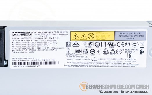 IBM Lenovo 750W Netzteil PSU 80 Plus Platinum 01PF536 SR650 SR630