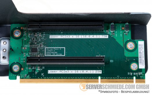IBM x3650 M5 Riser Card GPU 1x PCIe x16 (x16 lane) 75W 1x PCIe x16 (x8 lane) with Cage 00FK628 00KA536