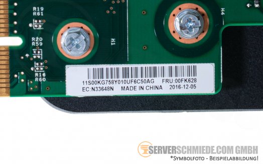 IBM x3650 M5 Riser Card GPU 1x PCIe x16 (x16 lane) 75W 1x PCIe x16 (x8 lane) with Cage 00FK628 00KA536