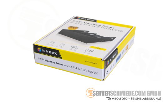 Icy Box IB-5251 3-fach Einbaurahmen für 2x 2,5 Zoll HDD/SSD und 1x 3,5 Zoll HDD in 1x 5,25 Zoll Schacht