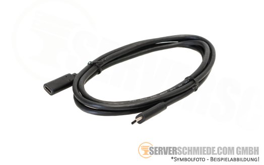 Inline USB-C 3.2 3.1 3.0 Verlängerung 1,5m USB-C male to USB-C female ST/BU schwarz