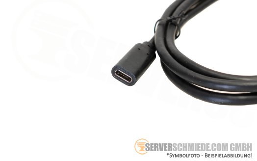 Inline USB-C 3.2 3.1 3.0 Verlängerung 1,5m USB-C male to USB-C female ST/BU schwarz