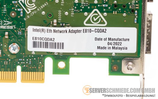 Intel E810-CQDA2 2x 100 Gb QSFP28 PCIe x16 4.0 Ethernet Network Controller iWarp RDMA E810CQDA2G2P5