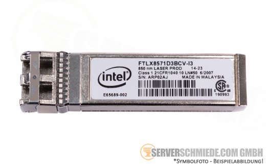 Intel GBIC 10Gb SFP+ LC duplex Optical Transceiver 850nm SR FTLX8571D3BCV-I3 FTLX8571D3BCVI31