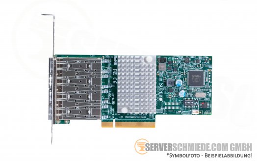 Intel Supermicro XL710-AM1 AOC-STG-I4S LAN Controller 10 Gigabit  PCIe x8 Quad Port Converged Ethernet - 4x 10GbE SFP+ Optisch