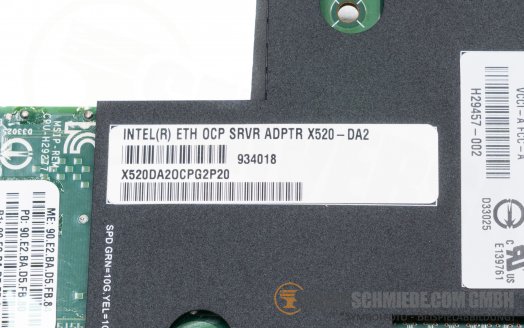Intel X520-DA2 OCP mezzanine modul Dual Port 2x 10GbE Ethernet SFP+ Network Controller X520DA2OCPG2P20