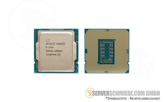Intel Xeon E-2314 SRKN8 4C/4T Server Prozessor 4x 2,80 GHz 8MB Cache FCLGA1200 CPU 4,50GHz Turbo