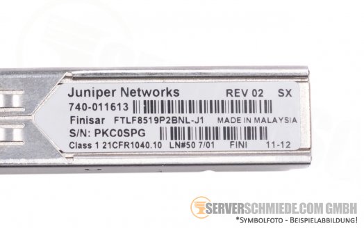 Juniper Networks 740-011613  1,25G 1000Base-SX SFP Mini GBIC Transceiver Module Finisar FTL8519P2BNL-L1