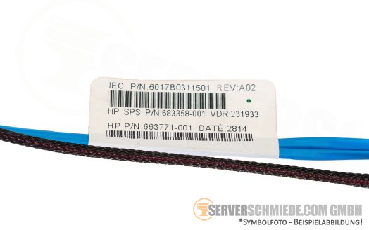 Kabel 65cm 1x SATA gerade 1x SATA mit Stromanschluß HP DL180 Gen8 663771-001 683358-001