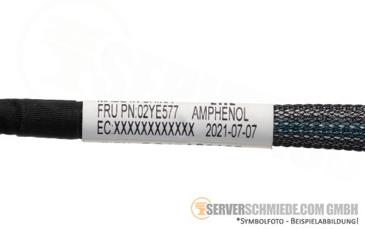Lenovo 69 / 86cm SAS Kabel cable 2x SFF-8654 4i gerade to 2x SFF-8643 gerade SR645 V3 02YE577