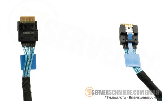 Lenovo 71 / 85cm SAS Kabel cable 1x SFF-8654 8i gerade to 2x SFF-8654 4i gerade SR645 02YE375