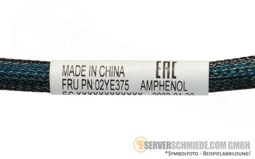 Lenovo 71 / 85cm SAS Kabel cable 1x SFF-8654 8i gerade to 2x SFF-8654 4i gerade SR645 02YE375