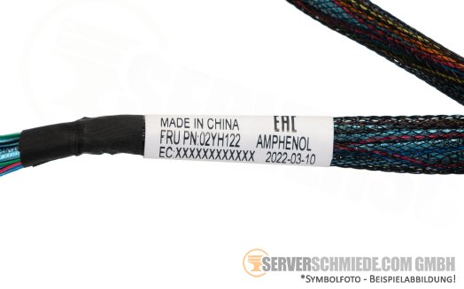 Lenovo 90cm NVMe Kabel cable SFF-8654 gerade to 2x SFF-8643 (double) gerade SR650 V2 02YH122
