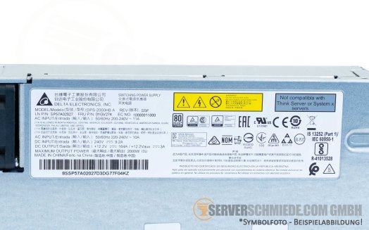 Lenovo IBM 2000W PSU Netzteil for SD530 01GV274