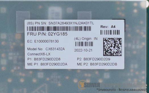 Lenovo Mellanox ConnectX6-Lx 2x 10/25Gb SFP28 OCP 3.0 Controller CX631432A 02YG185