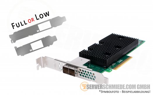 LSI Broadcom SAS9400-8e 9400-8e PCIe x8 2x SFF-8644 12G SAS3 NVMe Tri-Mode HBA for HDD SSD JBOD Controller (ZFS, Ceph)