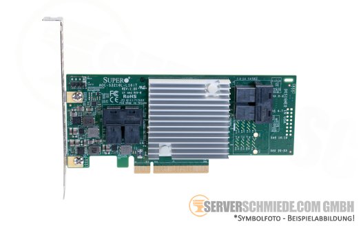 LSI Supermicro AOC-S3216L-L16iT PCIe x8 4x SFF-8643 16-port 12G SAS3 HBA IT-Mode for HDD SSD Controller Ceph ZFS Software Raid