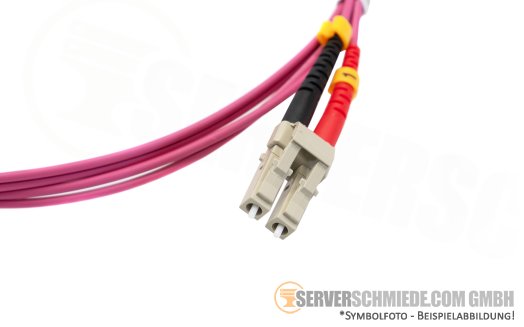 LWL 1m Glasfaser Kabel 2x LC Duplex 50/125 OM4 Patchkabel Netzwerk Optisch