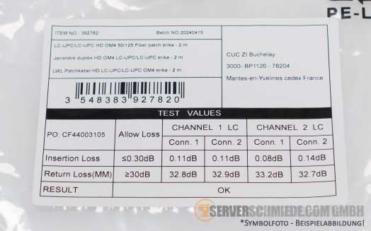 LWL 2m Glasfaser Kabel 2x LC Duplex 50/125 OM4 Patchkabel Netzwerk Optisch