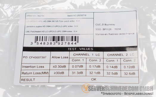 LWL 5m Glasfaser Kabel 2x LC Duplex 50/125 OM4 Patchkabel Netzwerk Optisch