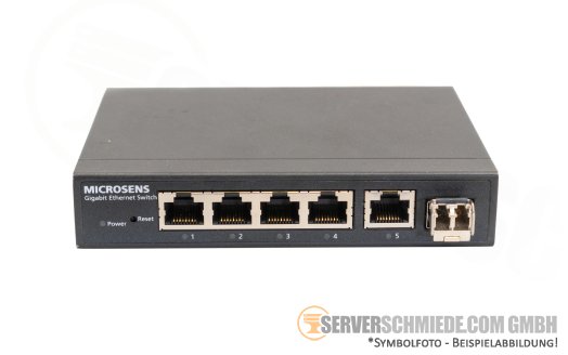 Microsens MS453514M 5x 1GbE Gigabit RJ-45 1x 1Gb LC duplex SFP optisch Desktop Ethernet Network Switch un-managed