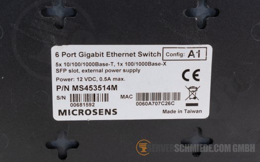 Microsens MS453514M 5x 1GbE Gigabit RJ-45 1x 1Gb LC duplex SFP optisch Desktop Ethernet Network Switch un-managed