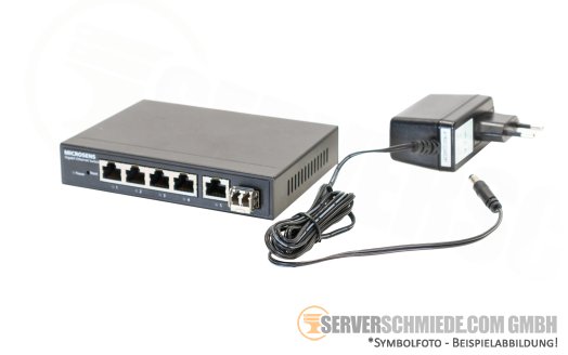 MIcrosens 5-Port 1GbE Gigabit RJ-45 Desktop Ethernet Network Switch 4-Port PoE 1-Port 1Gb LC optisch