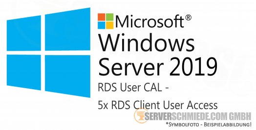 Microsoft Windows Server 2019 RDS User CAL - 5x Remote Desktop Client User Access Lizenz
