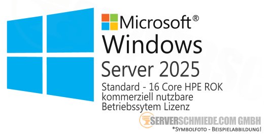 Microsoft Windows Server 2025 Standard 16-core HPE ROK - kommerziell nutzbare Betriebssystem Lizenz
