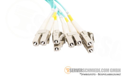 MPO MPT LWL 2m Breakout Kabel cable 1x MPO female to 4x LC Duplex Multi-Mode OM3 50/125