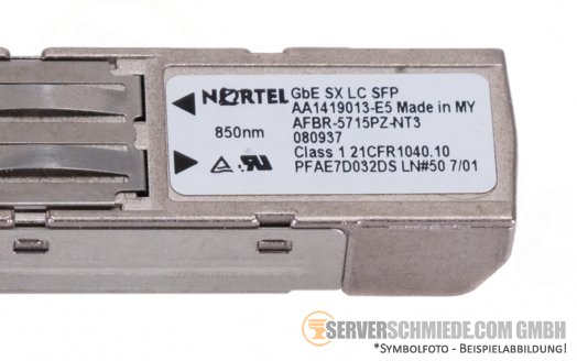 Nortel 10GB Transceiver SFP 850nm AFBR-5715PZ-NT3