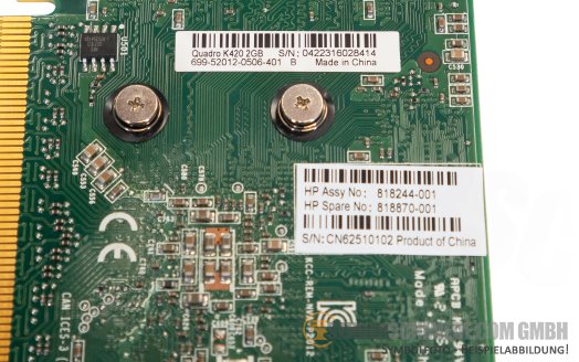 Nvidia Quadro K420 Grafikkarte 2GB GDDR3 PCIe x16 1x DP 1x DVI 818870-001