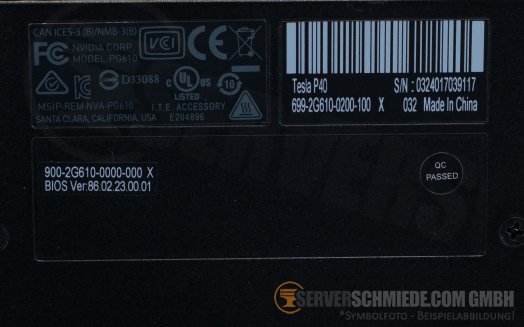 Nvidia Tesla P40 AI KI GPU Computing Accelerator 24GB PCIe x16 Grafikkarte VDI Server