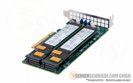 NVMe 2x M.2 PCIe x8 Controller incl. 2x 1,92TB Enterprise Performance NVMe OS Installation vmware Win Server Linux Ceph FreeNAS - LP