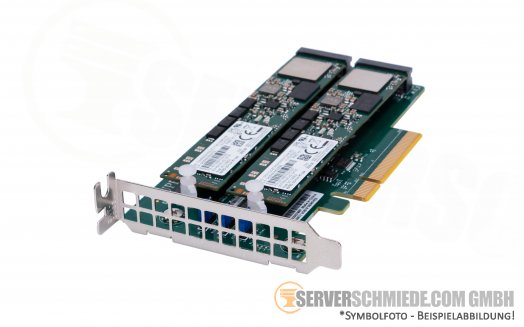 NVMe 2x M.2 PCIe x8 Controller incl. 2x 960GB Enterprise Performance NVMe OS Installation vmware Win Server Linux Ceph FreeNAS - LP