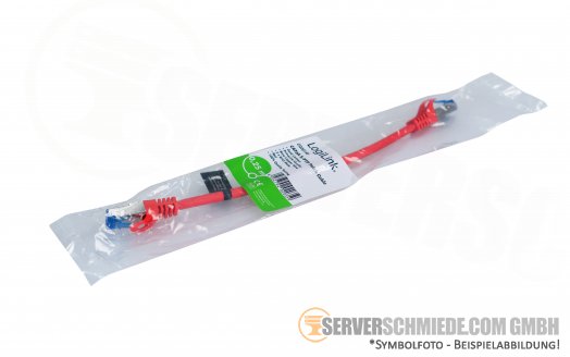 LogiLink Patch Cable Cat.6A S/FTP red 0,25m, PrimeLine
